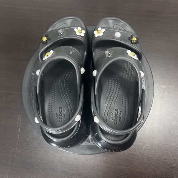 Crocs Womens Size 8 Classic Mega Crush Platform Black Slip On Comfort Sandals - Picture 5 of 10
